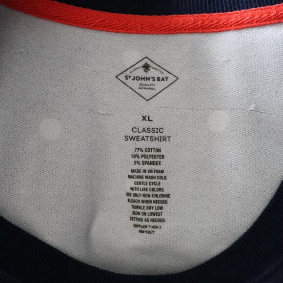 St. John's Bay Women's Blue Sz XL Classic Pull On‎ Crewneck Polka Dot Sweatshirt - Picture 9 of 9